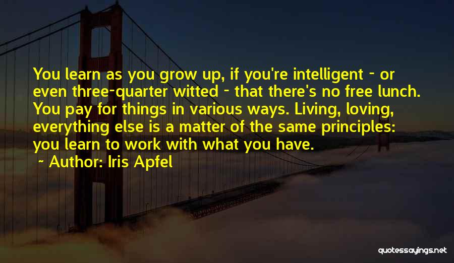 Three Principles Quotes By Iris Apfel