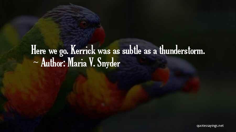 Thunderstorm Quotes By Maria V. Snyder