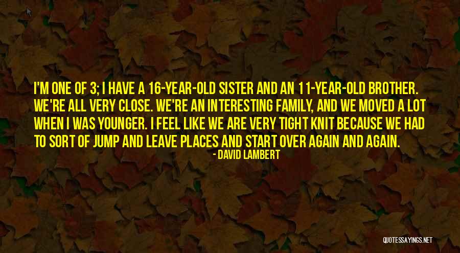 Tight Knit Family Quotes By David Lambert