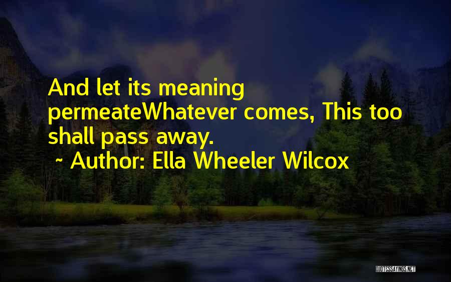 Time And Meaning Quotes By Ella Wheeler Wilcox