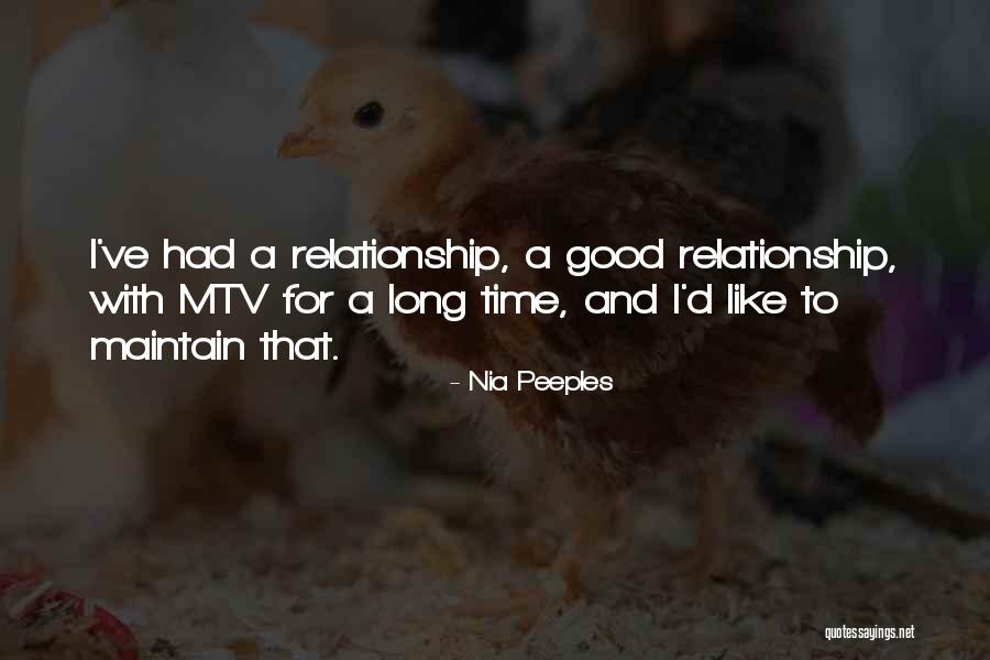 Time And Relationship Quotes By Nia Peeples