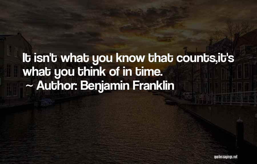 Time Counts Quotes By Benjamin Franklin