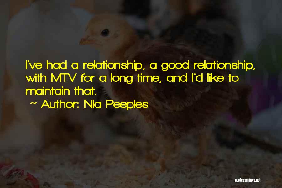 Time For Relationship Quotes By Nia Peeples