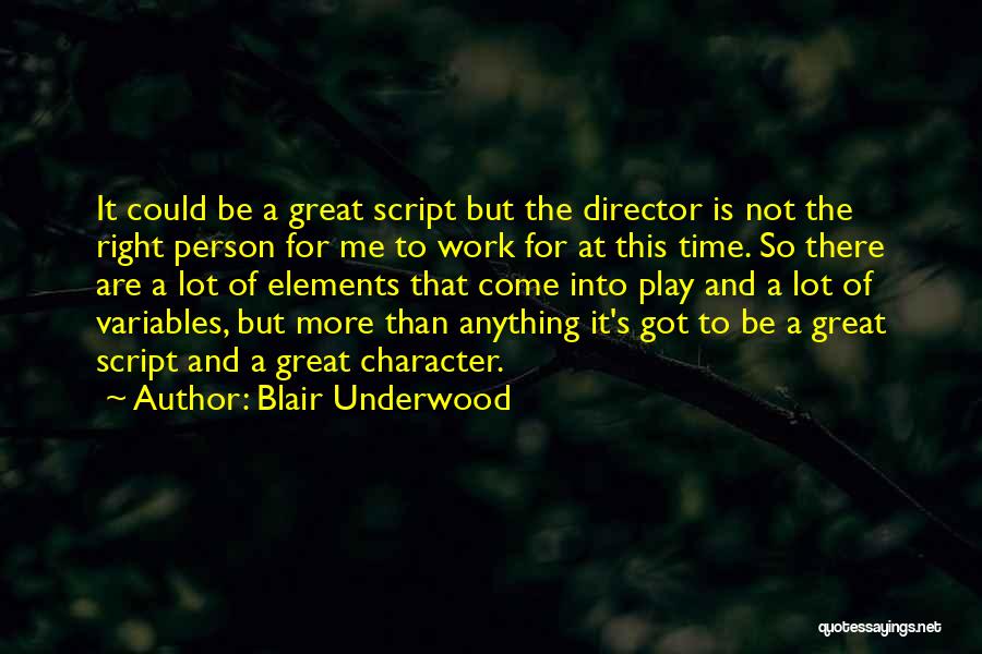 Time For Work And Time For Play Quotes By Blair Underwood