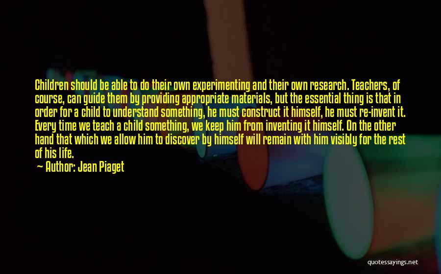 Time Is Essential Quotes By Jean Piaget