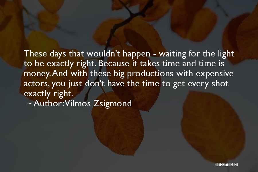 Time Is Money Quotes By Vilmos Zsigmond