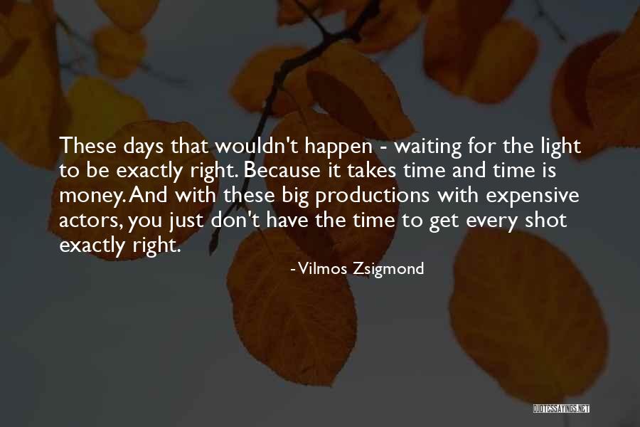 Time Is Money Quotes By Vilmos Zsigmond