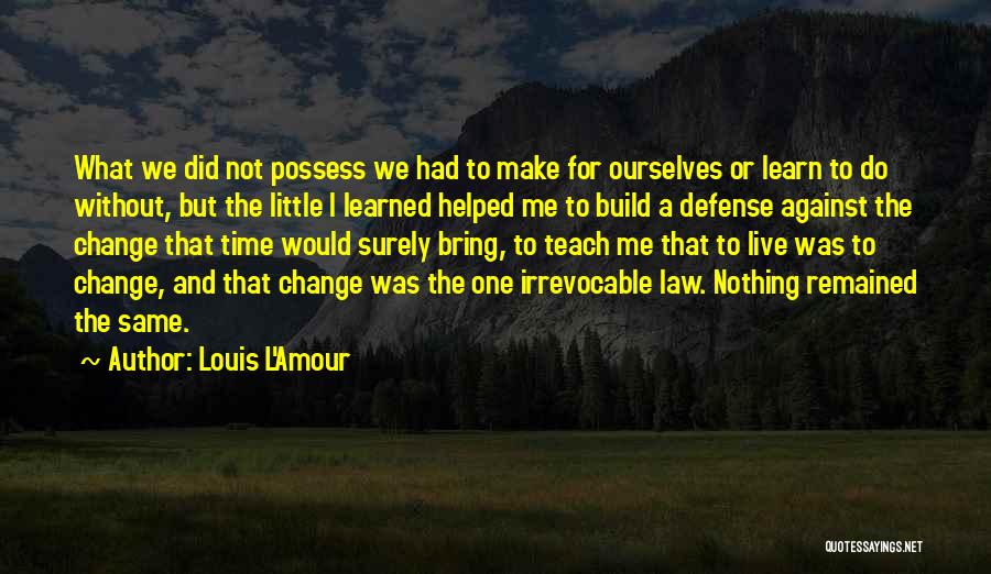 Time Make Change Quotes By Louis L'Amour