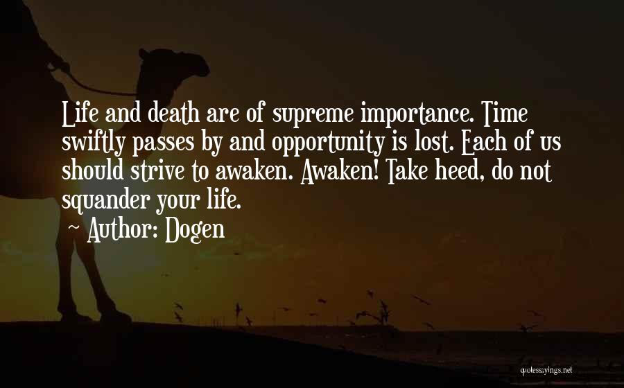 Time Passes Swiftly Quotes By Dogen