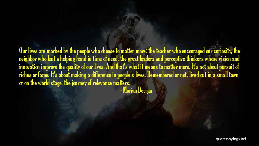 Time Relevance Quotes By Marian Deegan Time Relevance Quotes By Marian Deegan