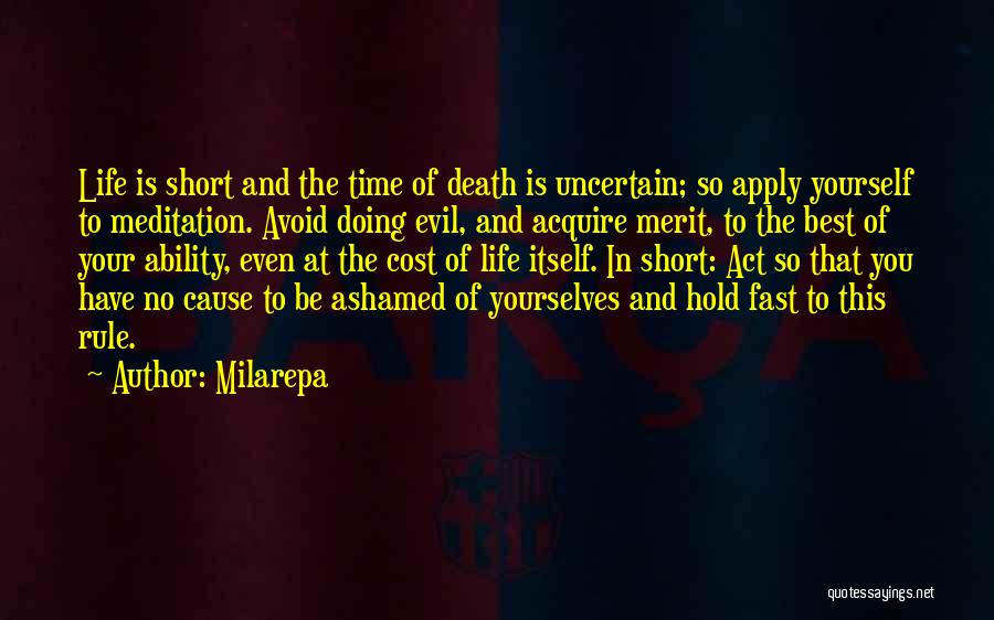 Time So Fast Quotes By Milarepa
