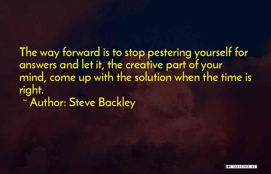Time Stop Quotes By Steve Backley