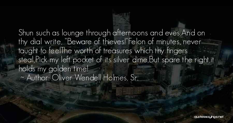 Time Thieves Quotes By Oliver Wendell Holmes, Sr.