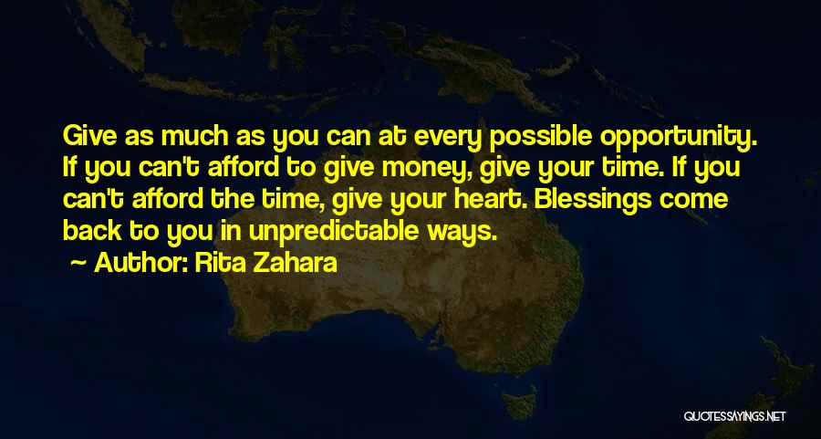 Time To Give Back Quotes By Rita Zahara