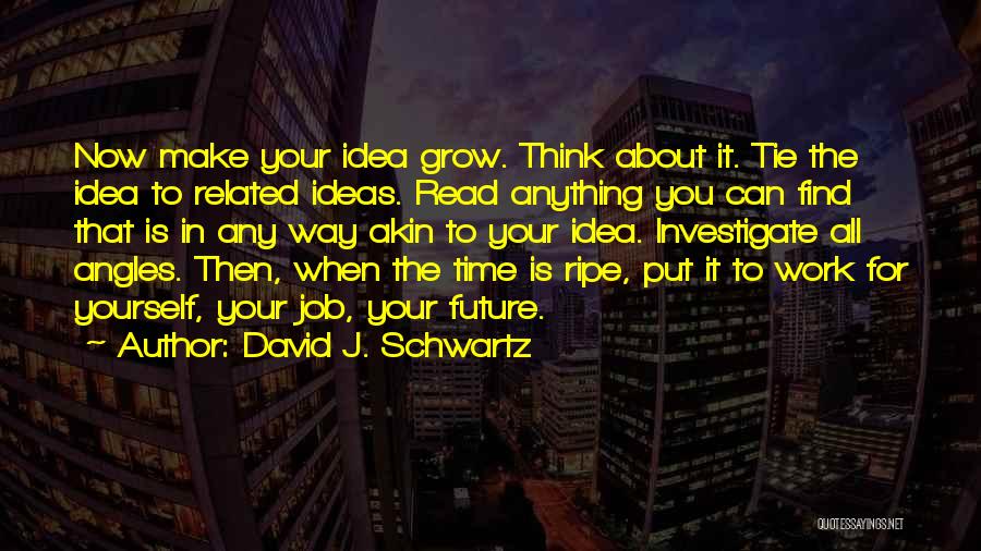 Time To Think About Yourself Quotes By David J. Schwartz