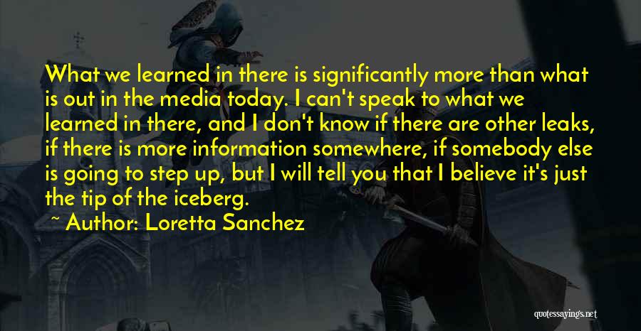 Tip Of Iceberg Quotes By Loretta Sanchez