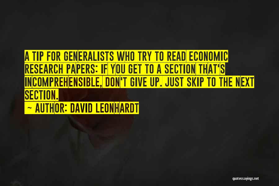Tip Quotes By David Leonhardt