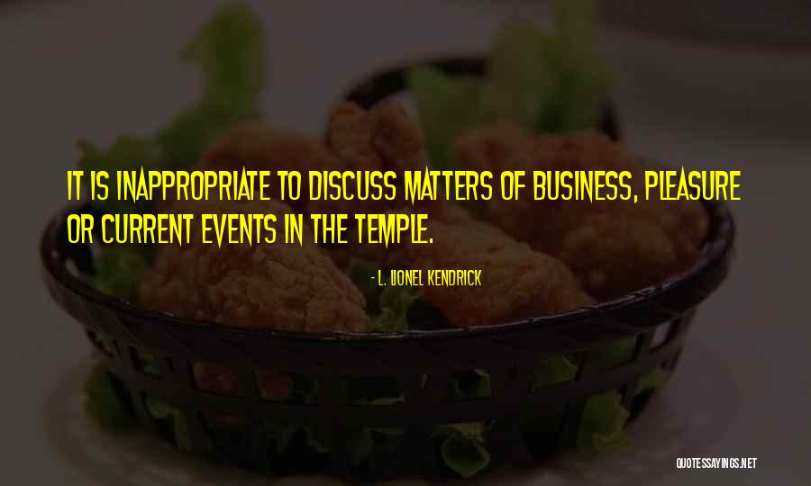 Tirta Investama Quotes By L. Lionel Kendrick Tirta Investama Quotes By L. Lionel Kendrick