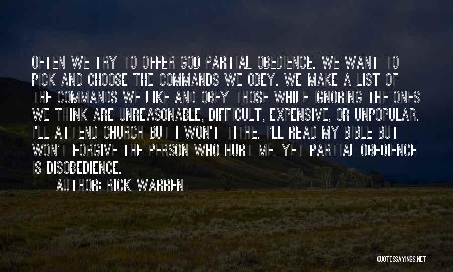 Tithe Quotes By Rick Warren