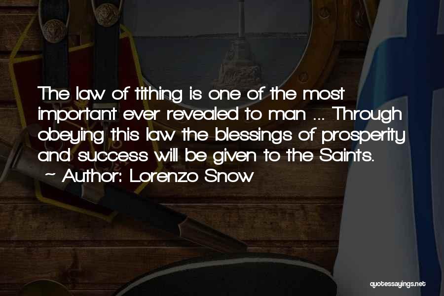 Tithing Quotes By Lorenzo Snow