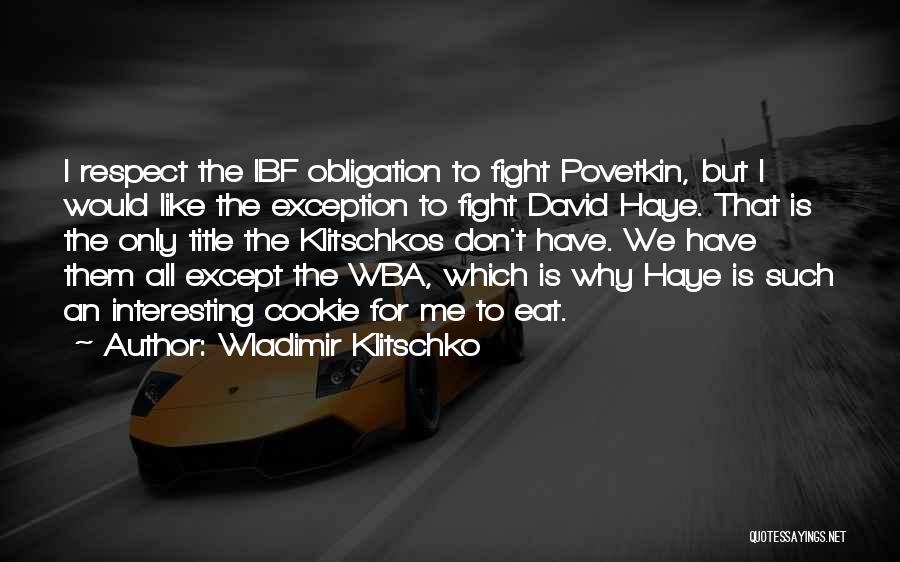 Title Fight Quotes By Wladimir Klitschko