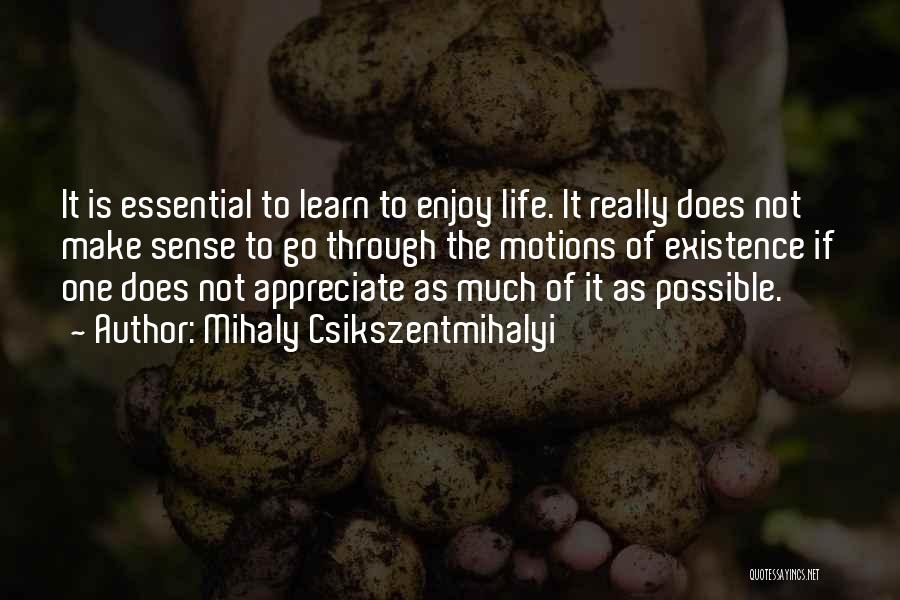 To Appreciate Life Quotes By Mihaly Csikszentmihalyi