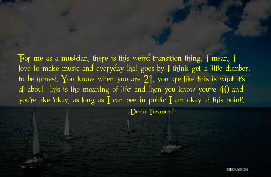 To Be Honest I Like You Quotes By Devin Townsend