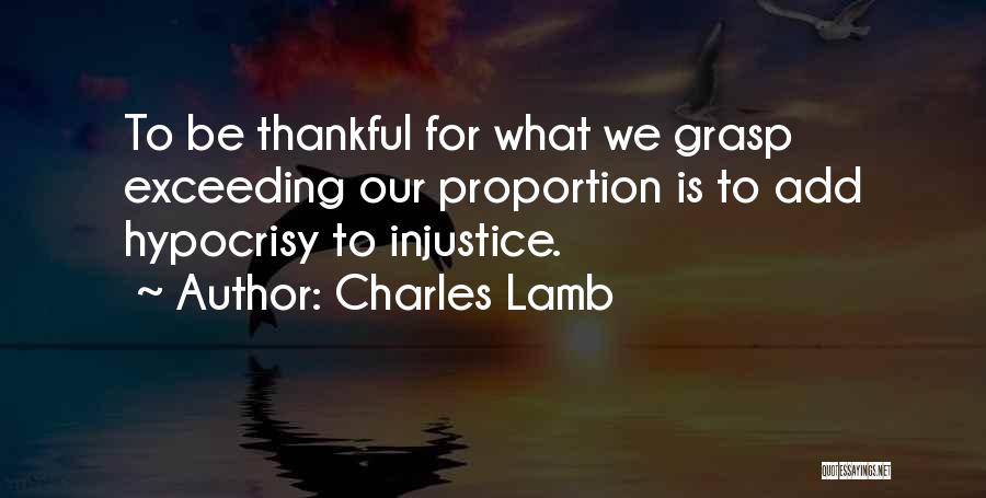 To Be Thankful Quotes By Charles Lamb