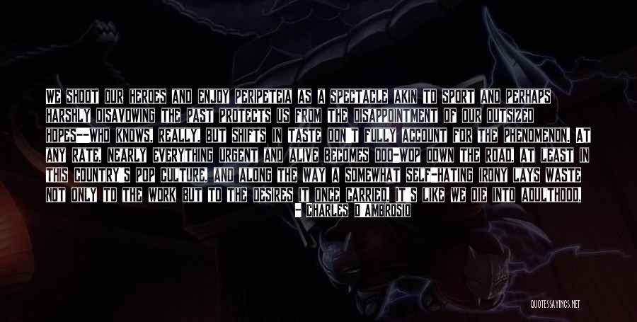 To Die For Heroes Quotes By Charles D'Ambrosio To Die For Heroes Quotes By Charles D'Ambrosio