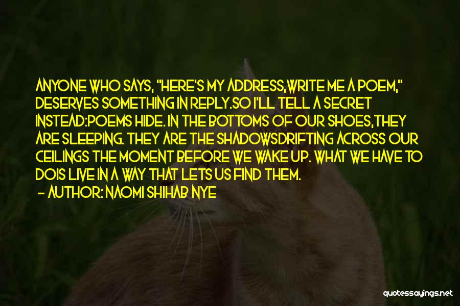 To Hide Something Quotes By Naomi Shihab Nye