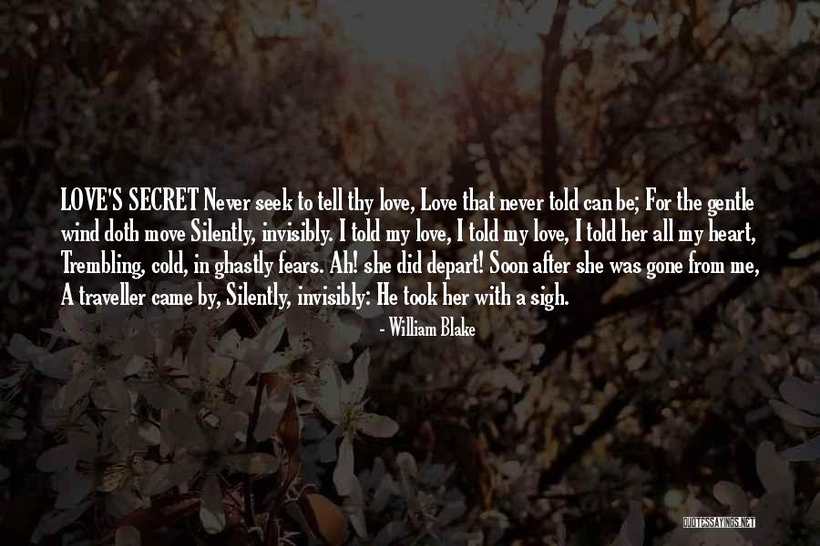 To My Secret Love Quotes By William Blake