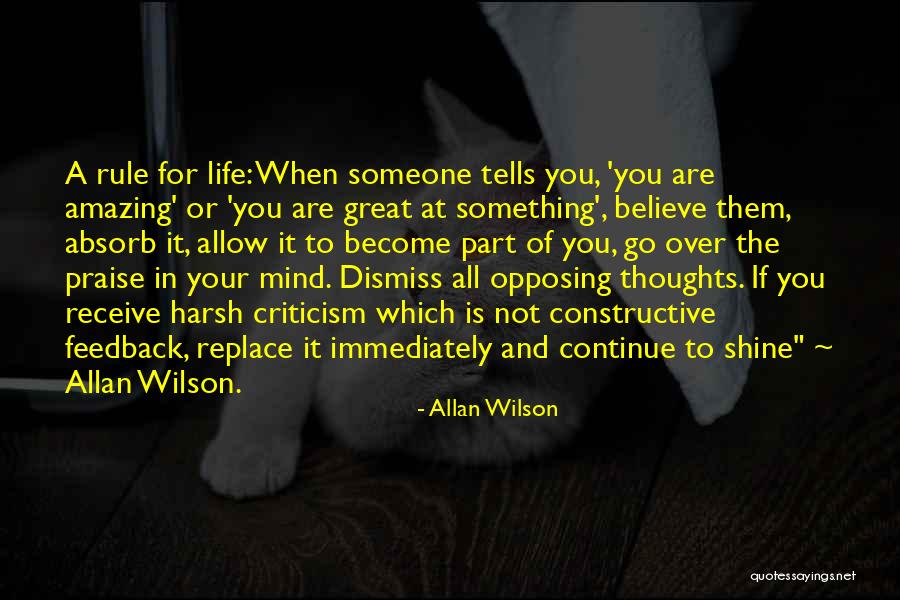 To Praise Someone Quotes By Allan Wilson