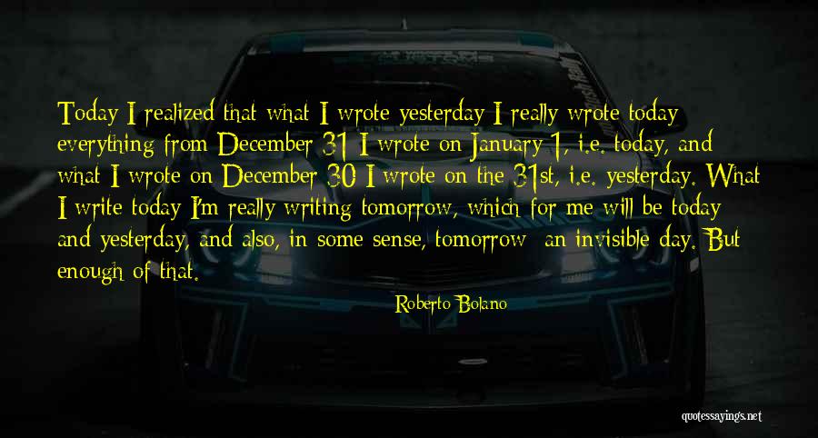 Today I Realized Quotes By Roberto Bolano