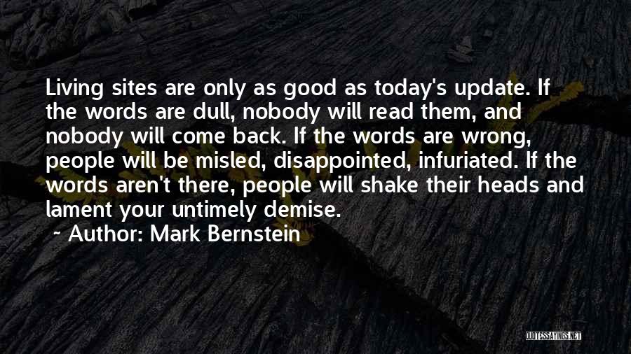 Today Will Be Good Quotes By Mark Bernstein