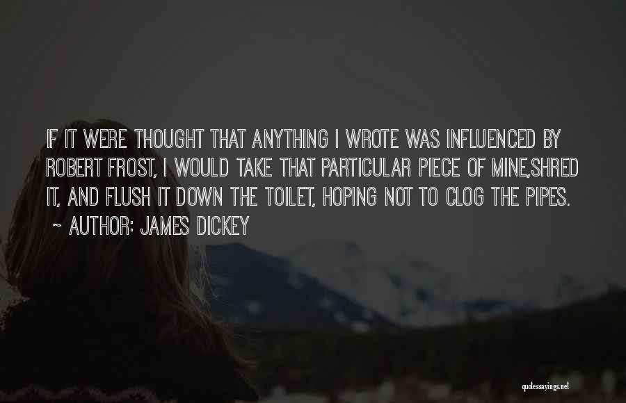 Toilet Flush Quotes By James Dickey