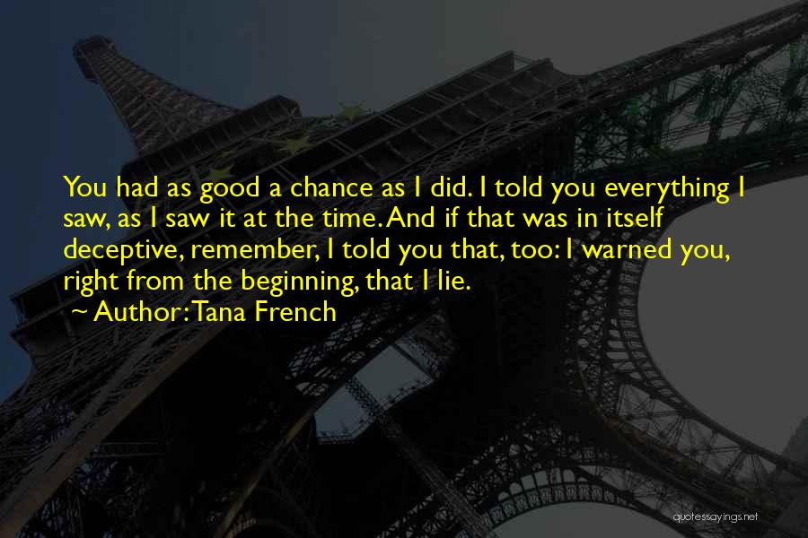 Told Lie Quotes By Tana French