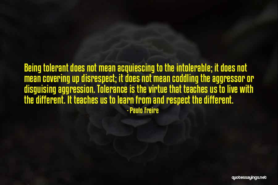 Tolerance And Respect Quotes By Paulo Freire