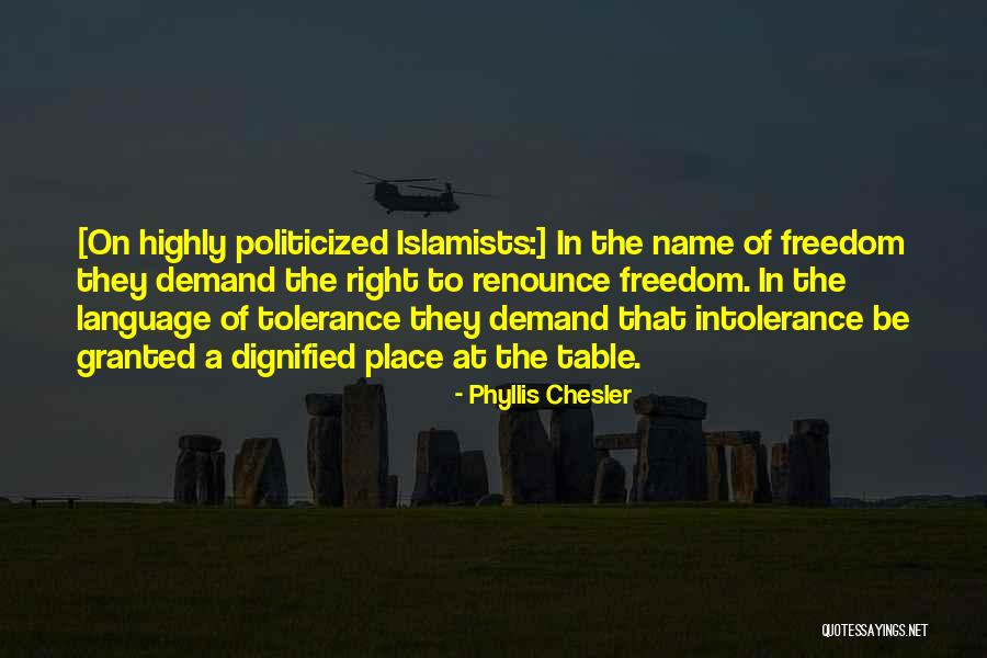 Tolerance Intolerance Quotes By Phyllis Chesler