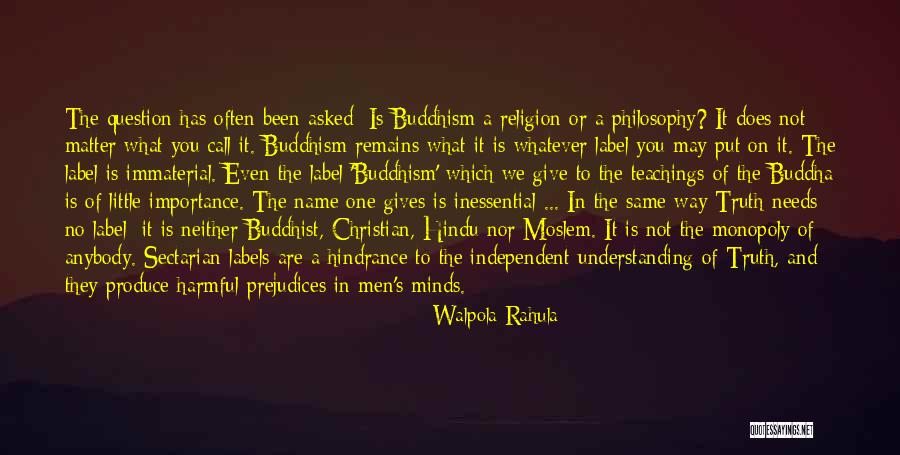 Tolerance Of Religion Quotes By Walpola Rahula