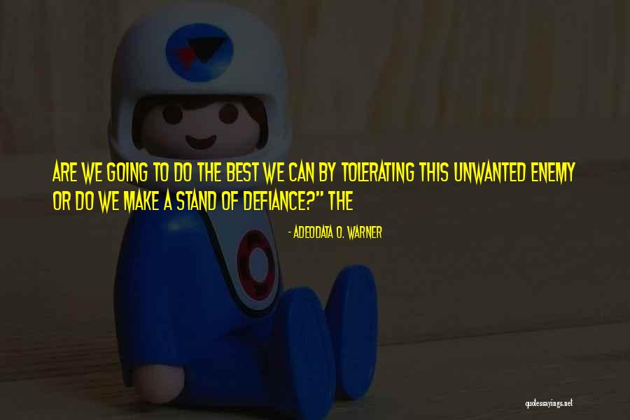 Tolerating Quotes By Adeodata O. Warner Tolerating Quotes By Adeodata O. Warner