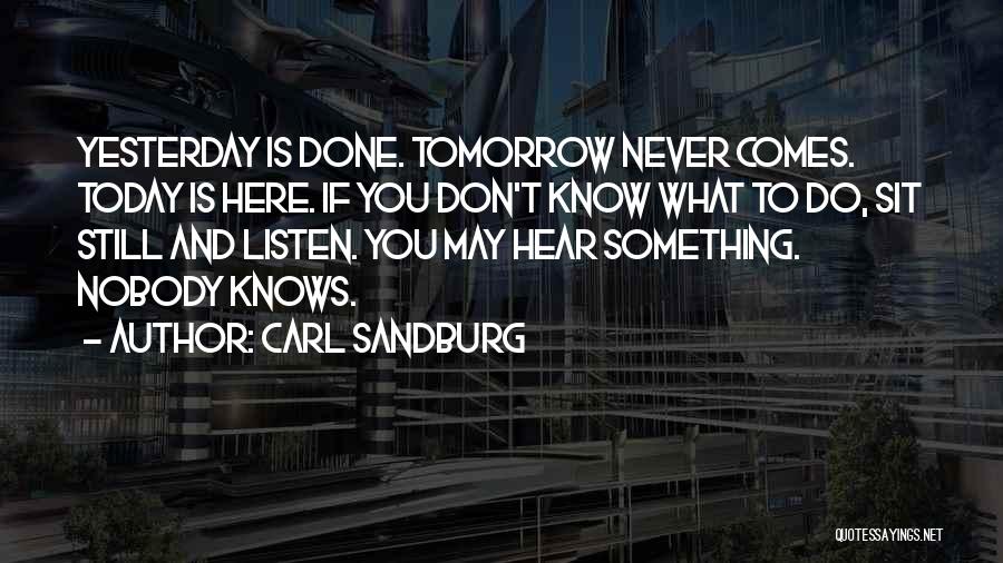 Tomorrow Never Knows Quotes By Carl Sandburg