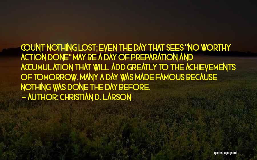 Tomorrow's A New Day Quotes By Christian D. Larson