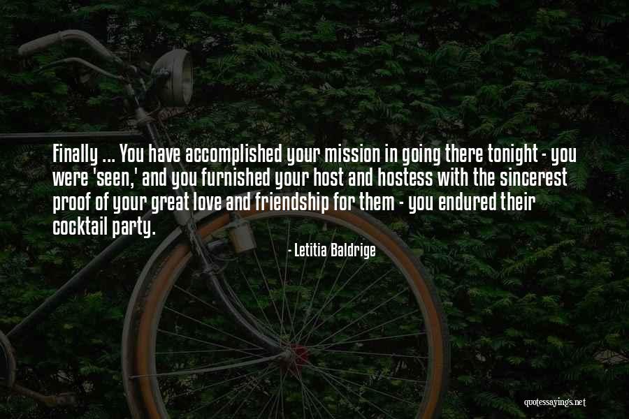 Tonight Party Quotes By Letitia Baldrige Tonight Party Quotes By Letitia Baldrige