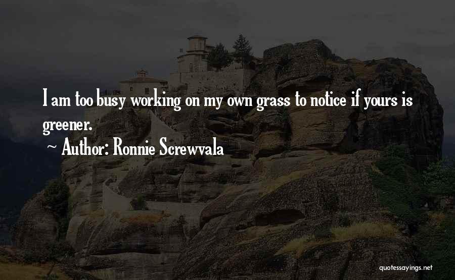 Too Busy Working Quotes By Ronnie Screwvala