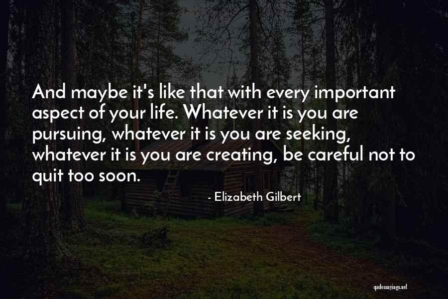 Too Careful Quotes By Elizabeth Gilbert