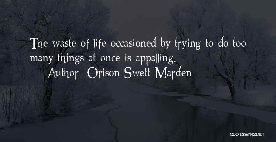 Too Many Things At Once Quotes By Orison Swett Marden