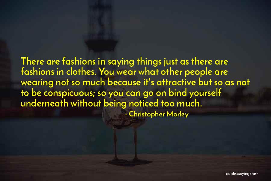 Too Much Clothes Quotes By Christopher Morley