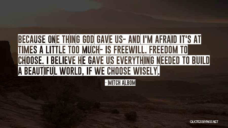 Too Much Freedom Quotes By Mitch Albom