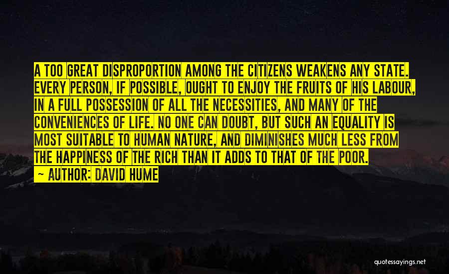 Too Much Happiness Quotes By David Hume