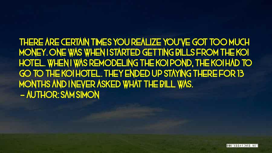 Too Much Money Quotes By Sam Simon